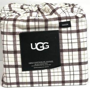 Ugg Queen Sheet Set Of 4 Cotton Flannel Lodge Burgundy 90”X102” Oeko-...